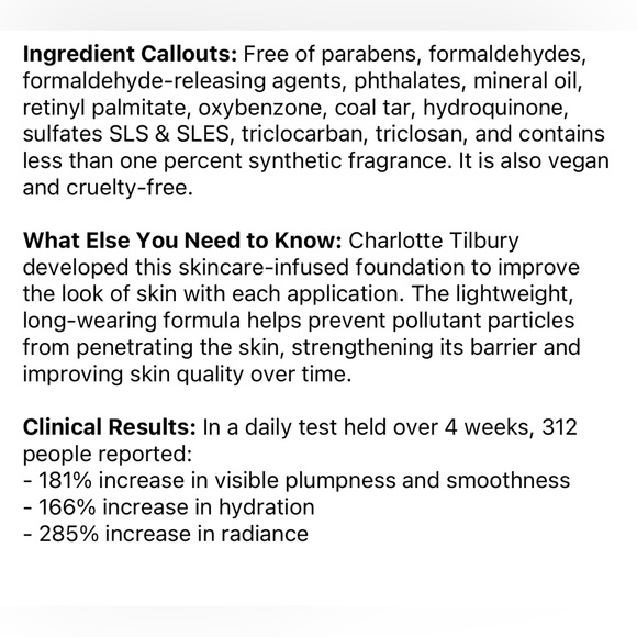 🌿 Charlotte Tilbury Beautiful Skin Liquid Foundation - Picture 7 of 8